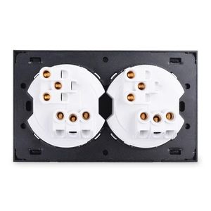 146 vidrio templado 2Gang Universal interruptor <span class=keywords><strong>de</strong></span> enchufe <span class=keywords><strong>de</strong></span> <span class=keywords><strong>tres</strong></span> orificios combinación enchufe multifuncional botón <span class=keywords><strong>de</strong></span> Reinicio <span class=keywords><strong>de</strong></span> punto al por mayor - Product Image 6