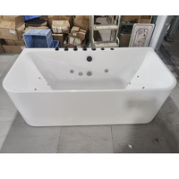 Baignoire de massage indépendante d'angle en acrylique avec buses de massage LED