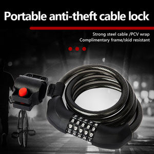 Verrou <span class=keywords><strong>de</strong></span> vélo 4code MTB d'origine, verrou <span class=keywords><strong>de</strong></span> câble <span class=keywords><strong>de</strong></span> vélo sans clé, <span class=keywords><strong>code</strong></span> à 5 chiffres, combinaison, verrou <span class=keywords><strong>de</strong></span> câble long pour vélo - Product Image 2