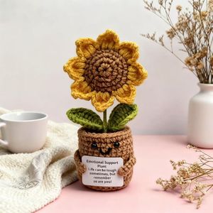 Poupée en forme de tournesol au crochet plante en pot Eco fil jouet en peluche pour adultes et mamans en attente couture et tissage idée cadeau - Product Image 5