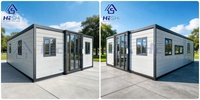 Casa Contenedor Prefabricada de Acero Ligero de 40 Pies x 20 Pies, Expandible, con 1, 2, 3, 4 o 5 Dormitorios, Casa Modular Plegable