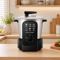 6L 8L 10 Litres FUFU MAKER Cuiseur-mélangeur électrique pour Fufu, Farine de Manioc, Banku, Ugali, Nshima, avec minuterie mécanique et fonctions Soupe, Ragoût, Riz