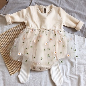Weet wewborn ababy irirl omomper RESS irirls lorloral brombroidery umasual prpring lothing ababy UTU - Product Image 6