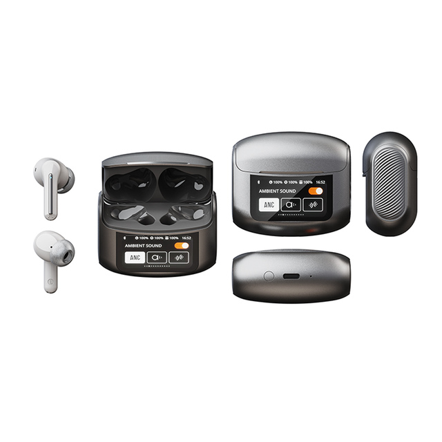 TWS Wireless Earphone Touch Screen Wireless Headphone Active Noise Cancel Headset Stereo Music With HD Microphone