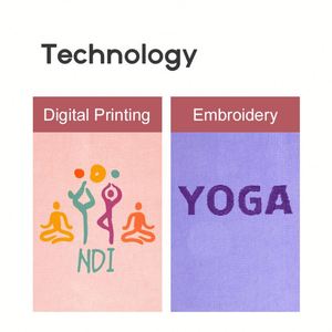 Toalla de Yoga Antideslizante de Microfibra con Patrón de Logotipo Personalizado, con Puntos de Agarre, Absorbente de Sudor para Yoga Caliente, Pilates, Fitness - Product Image 2