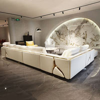 Nouvel ensemble de meubles au design craquelé, luxe moderne, élégant, canapé en cuir pour villa, achat de meubles en ligne en provenance de Chine