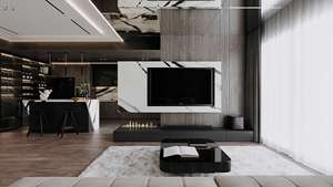 Modern Wooden <b>TV</b> <b>Cabinet</b> with Storage Drawers and <b>Floating</b> Luxury <b>TV</b> Stand Custom-Made White Panel for Living Room - Product Image 6