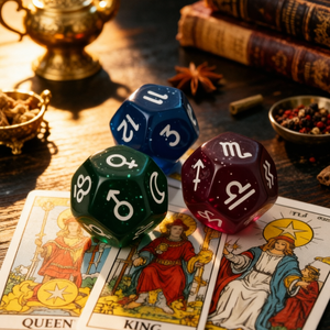 อุปกรณ์เสริมสำหรับการทำนาย ลูกเต๋า RPG หลายเหลี่ยม ลูกเต๋ากาแล็กซี่ ไพ่ทาโรต์ เครื่องมือทำนายดวงชะตา ชุดลูกเต๋า D&D สัญลักษณ์ลึกลับ ลูกเต๋าโหราศาสตร์ - Product Image 6