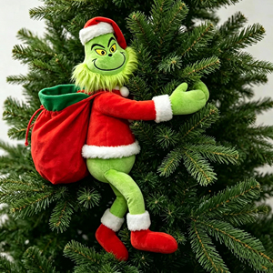 Christmas Green Monster Plush 55cm Light Green Santa <b>LED</b> String Lights Pose-able Stuffed Doll Outdoor Indoor Decoration - Product Image 2