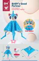 Samtoy Peluche Apaisante pour Nouveau-né, Doudou Animal en Peluche, Couverture Douce, Serviette Réconfortante pour Bébé Lion de Dessin Animé, pour 1 à 24 Mois