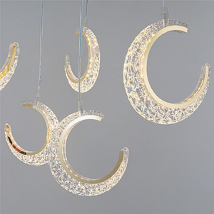 <span class=keywords><strong>Lampadario</strong></span> a 10 teste a forma di luna in acrilico luminoso, decorazione romantica e creativa per matrimoni, con effetto <span class=keywords><strong>diamante</strong></span> - Product Image 4