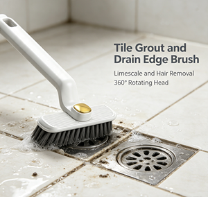 Rotating Gap Cleaning <b>Brush</b> Lightweight Plastic Toilet Bathroom Floor <b>Scrub</b> <b>Brush</b> 180 Degree Swivel Angle Cleaner - Product Image 5