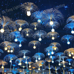 Lampe suspendue en fibre optique colorée, classée IP65, en forme de méduse, à LED, pour décorations de Noël intérieures et extérieures - Product Image 5