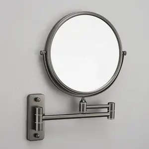 Gun Grey Farbe Wand halterung Badezimmer Vergrößerung Rasier spiegel Kosmetisches Make-up Schmink spiegel