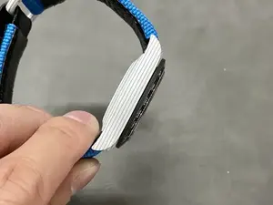 Trendy high-end mechanical <b>watch</b> with carbon fiber bezel, <b>sports</b> chronograph with blue nylon strap and three-eye function. - Product Image 4