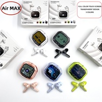 Écouteurs AirMAX avec écran LCD couleur, commande tactile, réduction de bruit, écouteurs sans fil intelligents Q20 Air Max