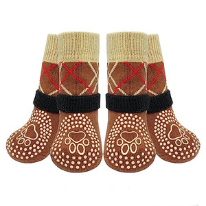 Doe Pet Accessories Classic Chaussures antidérapantes pour animaux de compagnie Chaussettes en coton réglables pour chiens de taille moyenne Chaussettes imperméables de <span class=keywords><strong>protection</strong></span> des pattes - Product Image 4