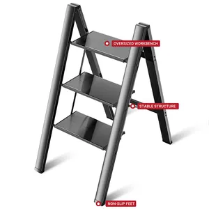 Wholesale Mobile Home Folding Ladder Stool Aluminum Profiles Workshop Steel Step Stairs Abs Plastic Metal House Ladder