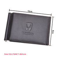 Dompet Saku Depan LOGO Anda Dompet Ramping Kulit Sapi Premium Full Grain Pemblokir Rfid Minimalis Tipis
