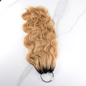 Extensiones de Cabello Ondulado de Crochet, Cabello Humano 100% Natural con Cutícula Completa, Rubio Miel 27, Tira de Crochet de 100g, Extensiones de Cabello con Ondas Naturales - Product Image 2