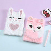 Journal rose lapin A5 main grand livre dessin animé cadeau créatif étudiant enfants en peluche mignon cahier personnalisé imprimé en cuir carnet de notes