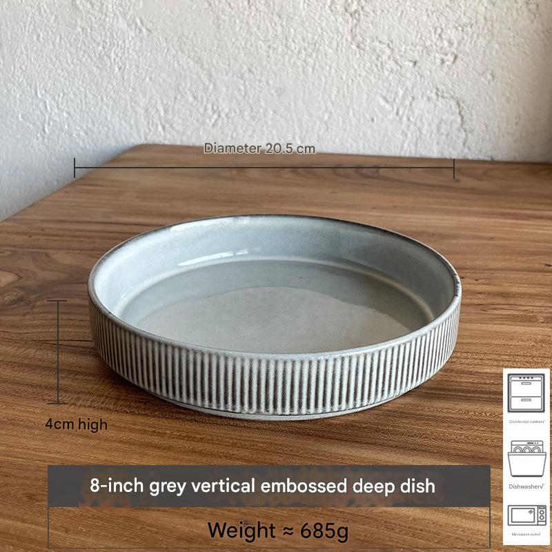 Gris: plato hondo de 8 pulgadas