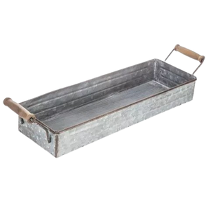 Plateau galvanisé arrondi Vaisselle Poignée en corde Plateau en métal en gros Plateau de service galvanisé décoratif de cuisine - Product Image 3