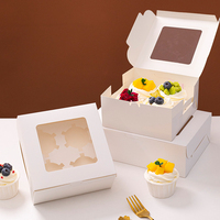 2/4/6/12 pièces Boîte d'emballage pour pâtisserie occidentale avec fenêtre transparente en PVC et papier kraft pour pâtisserie et pâtisserie
