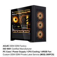 Boîtier PC Gamer de bureau Matx Itx avec ventilateur noir 220M03 pour ordinateur de jeu
