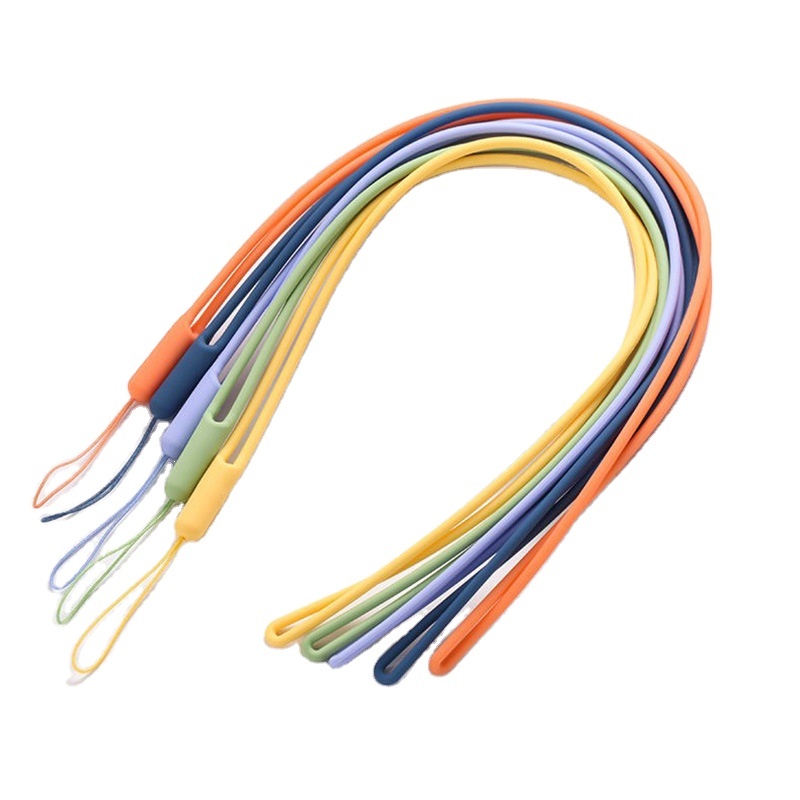 Daily Use Silicone Wood Beads Rainbow Tassel Keychain Lanyard with Blank Disc