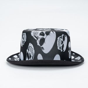 Costume <span class=keywords><strong>de</strong></span> <span class=keywords><strong>magicien</strong></span> noir style Lincoln avec <span class=keywords><strong>chapeau</strong></span> haut-<span class=keywords><strong>de</strong></span>-forme et queue-<span class=keywords><strong>de</strong></span>-pie, vintage, pour spectacle festif, motif crâne plage, en tissu composite EVA, style français - Product Image 2