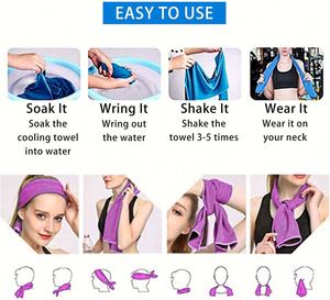 Summer Cooling Microfiber Neck <b>Wrap</b> Solid Color Quick-Dry Breathable Towel 30x80cm Rectangle for Gym Travel Sports - Product Image 4