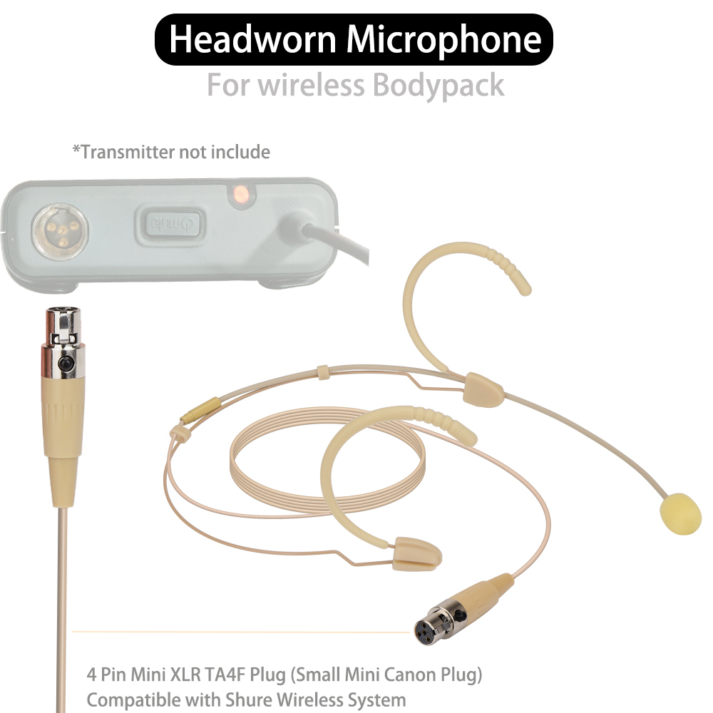 Beige (Mini 4-Pin XLR TA4F for Shure)