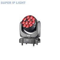 Projecteur LED Wash à tête mobile 12x40W RGBW 4-en-1 avec zoom DMX512 pour DJ, bars, discothèques et spectacles