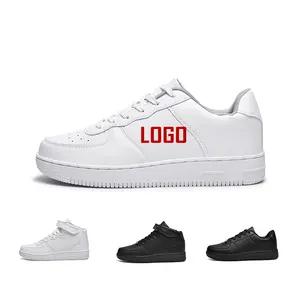 Toptan ayakkabı beyaz sneakers-Spor ayakkabı üreticisi son spor nefes deri beyaz düz ayakkabı siyah rahat ayakkabılar erkekler ve kadınlar