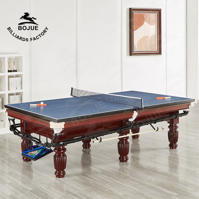 Bojue X5 01 Hot Sale American Modern 2-in-1 Leather Pocket Cushion Solid Wood Leg Pool Snooker Table 7ft/8ft/9ft 3-Year