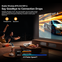 Projecteur OSCAL PV800 PRO 1400 Lumens, compatible 4K, résolution native 1080P, commande vocale IA, Android 13, stéréo HIFI, haut-parleurs intégrés