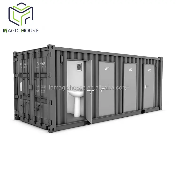 Magic House Portable container house mobile toilet design modular prefabricated toilet container with water tank for sale