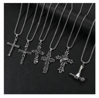 Collier Gaovo Hip Hop Croix Celtique Religieuse Émaillée Étanche en Acier Inoxydable 304 avec Chaîne ROLO, Pendentif Unisexe, Bijou Tendance