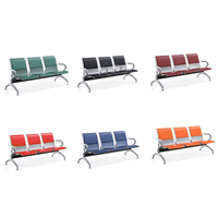 Chaise longue d'aéroport moderne 3 places en métal pour les espaces extérieurs comme les salles de parcs pour le mobilier d'attente d'hôpital ou les aéroports