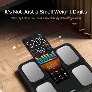 Balance connectée Fitdays hors ligne avec grand écran LED, 20 métriques corporelles, balance numérique jusqu'à 180 kg - Product Image 2