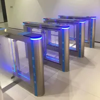 120w Access Gate Mechanism Dc Brushless Manual Barrier Swing Turnstile Baffle Gate With Facial Recognition