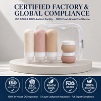 Bouteilles de voyage en silicone 60ml et 30ml, contenants de toilette pliables et légers, emballage cosmétique, forme personnalisée OEM, vente en gros