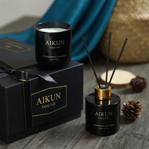 AIKUN Premium 120 Days Long Lasting Fragrant Soy Wax Candle Gift Set <b>Reed</b> <b>Diffuser</b> Set <b>for</b> Bathroom Bedroom Office Home - Product Image 1