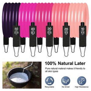 Kit de fitness à domicile avec 11 tubes de traction TPE violet dégradé – Bandes de résistance pour entraînement complet du corps - Product Image 2