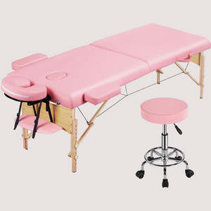 Sukar meja pijat portabel, tempat tidur pijat portabel 2 bagian untuk terapi pijat - Product Image 1