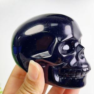 8cm黒曜石クリスタルスカル 手彫り 瞑想用 天然ヒーリングクリスタル その他クリスタルクラフト - Product Image 1