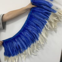 Offre Spéciale – Franges en Plumes de Coq Bicolores de 30-35 cm pour Costumes de Carnaval et Danse Samba