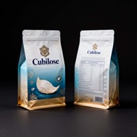 Sacs à fond plat à large ouverture avec logo personnalisé imprimé, pratiques pour le remplissage de nourriture, utilisés pour les sachets de flocons d'avoine, de noix et de nourriture pour oiseaux