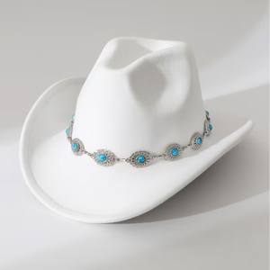 Para explosiones transfronterizas moda europea americana estilo bohemio Topper hombres mujeres <span class=keywords><strong>Jazz</strong></span> vaquero poliéster sombrero Casual 3D - Product Image 6